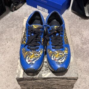 Kenzo Blue Tiger-Embroidered Women's Sneakers